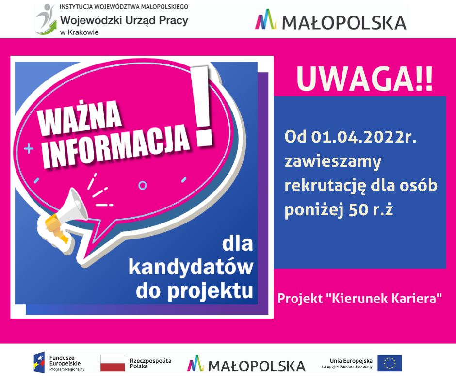 Plakat dotyczący projektu Kierunek Kariera