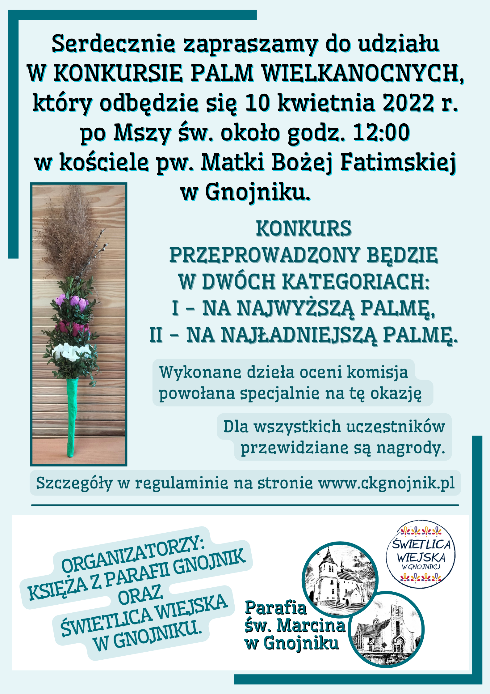 Plakat - konkurs palm wielkanocnych Gnojnik