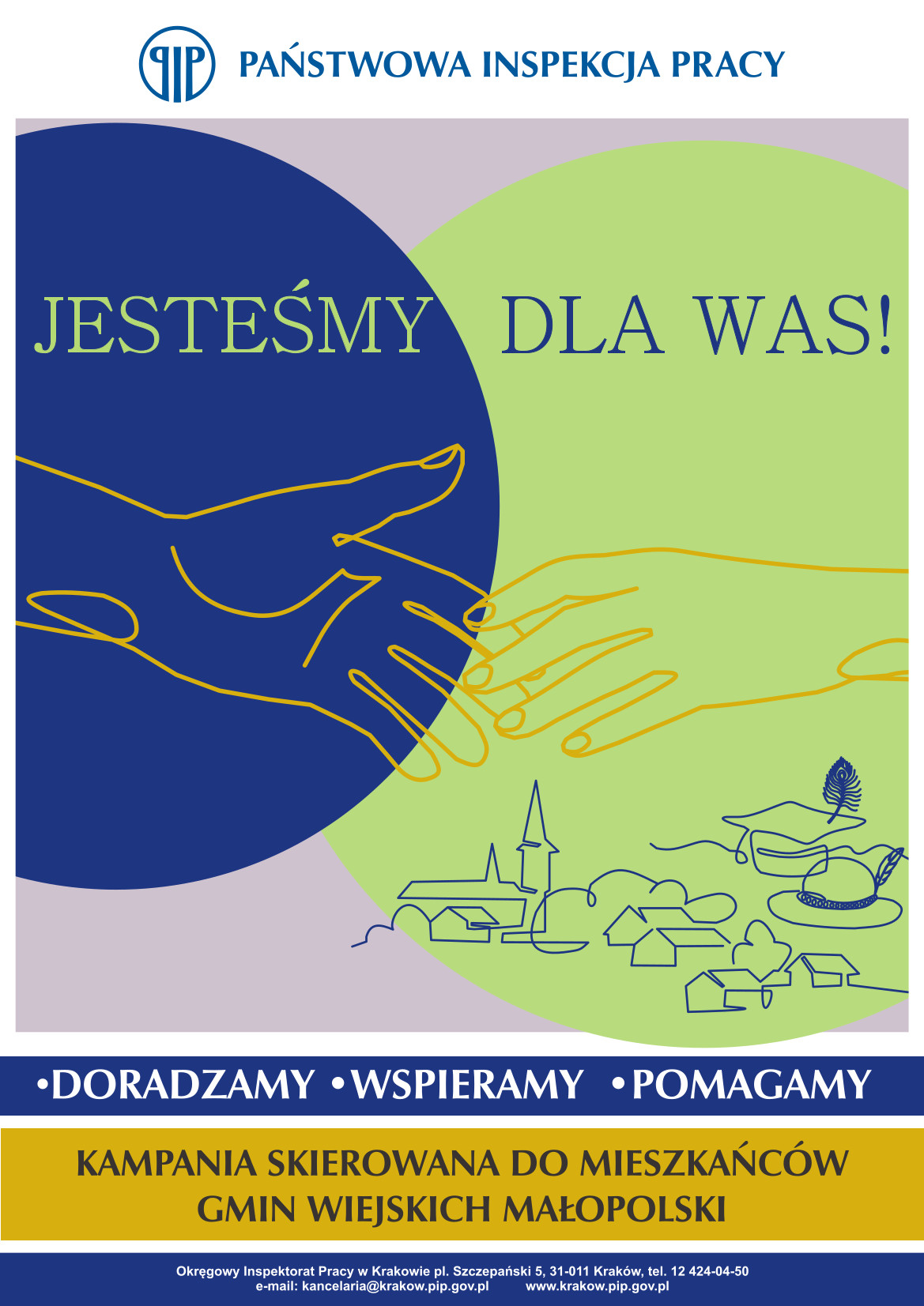 Plakat Państwowej Inspekcji Pracy - akcja Jesteśmy dla Was