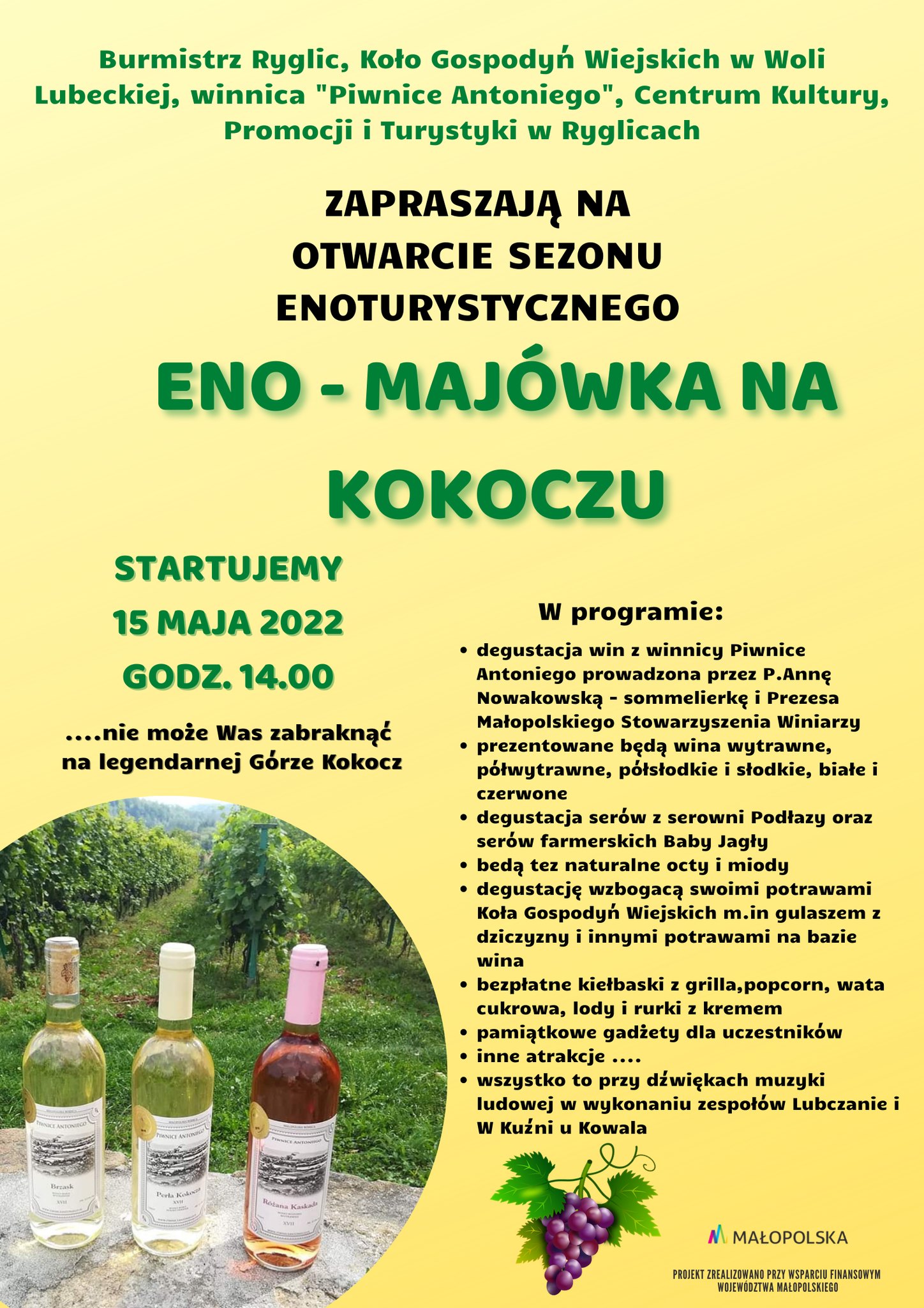 Plakat Eno-majówka na Kokoczu